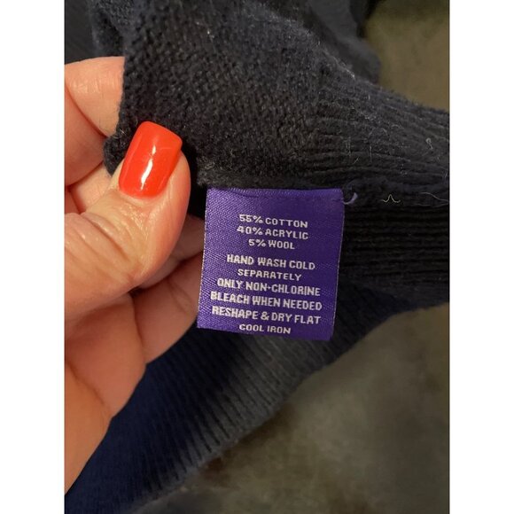 Alan Flusser Shawl Collar Navy Knit Buttoned Long Sleeve Cardigan Sweater - Picture 6 of 10